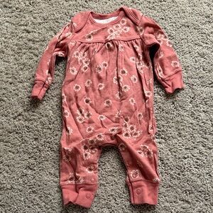 Carter's Pink Floral One Piece Footie
